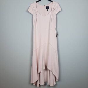 NWT Adrianna Papell High Low Dress Pink Size 4 Divine Crepe Formal Sweetheart